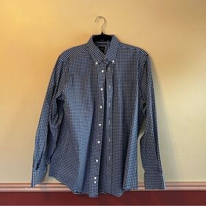 Dockers Navy and White Checkered Button Down Shirt